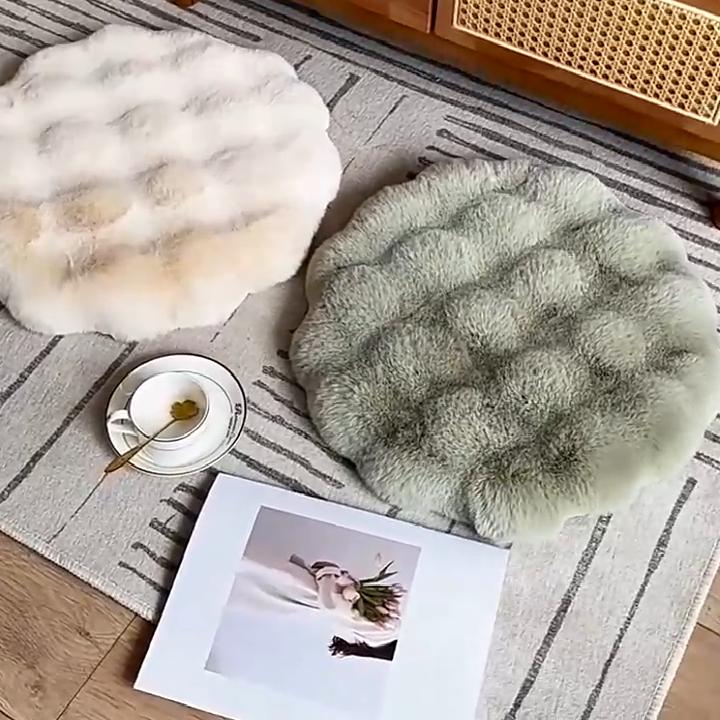 Удобный коврик для кошек, коврик для кошек, круглый, из искусственного меха, для домашних животных, мягкий, пушистый, моющийся, подушка-кровать, нескользящая, подушка-подкладка в виде дерева, для маленьких собак, всесезонный