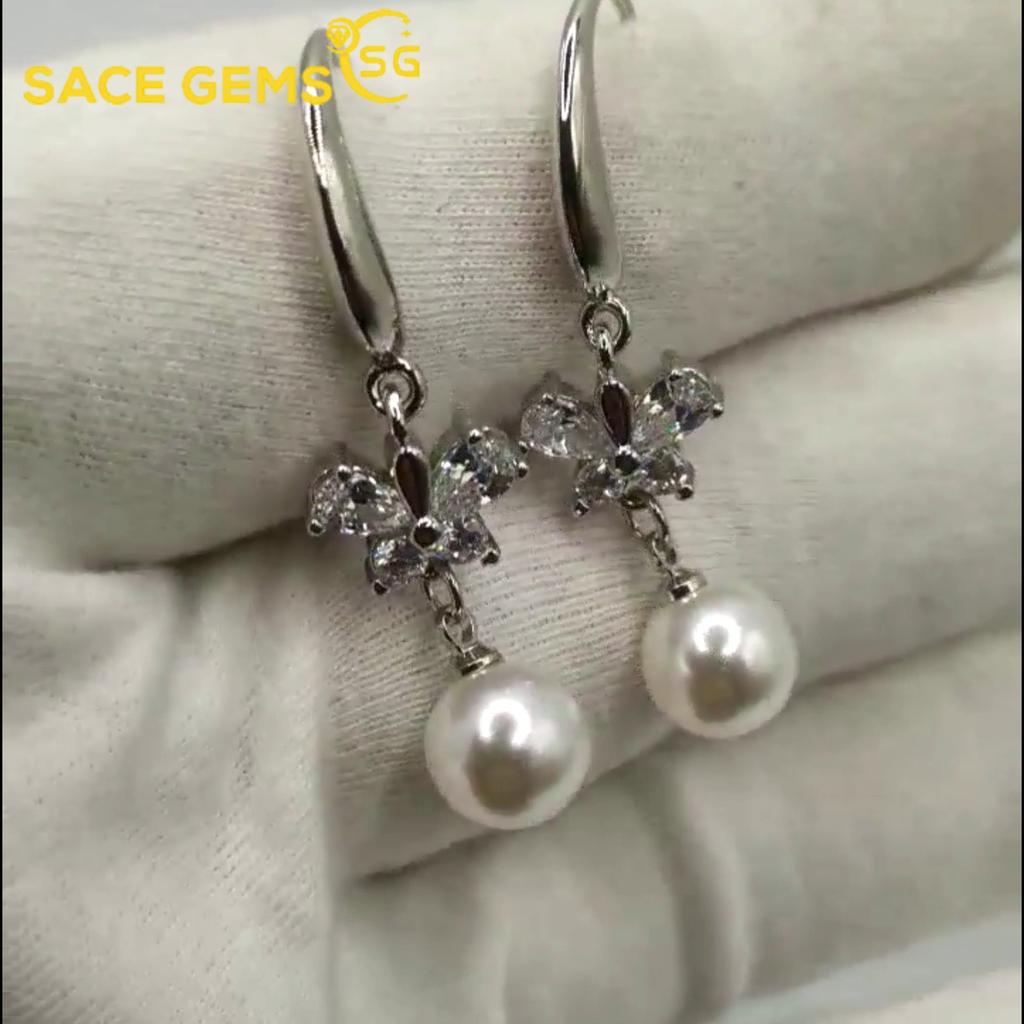 Sace Gems Классические серьги с цирконом из медного сплава для женщин, подарки на свадьбу
