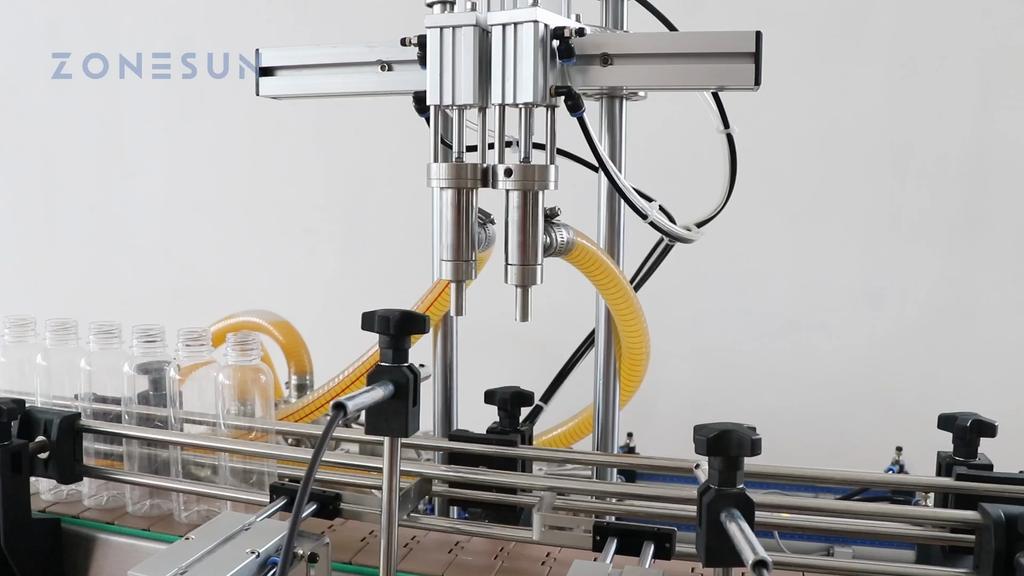 ZONESUN ZS-DTHSP2 Automatic Thick Liquid Filling Machine 2 Head Piston Pump Juice Gel Shampoo Lotion Filler
