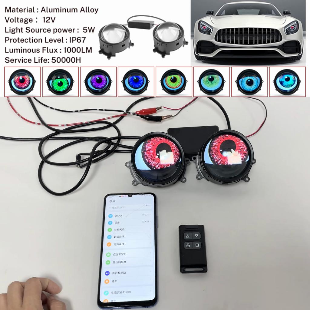 Комплект светодиодных фар Devil Eye LED Headlight 3 дюйма, автомобильные динамические фары 12 В с дистанционным управлением, 23 комплекта для модернизации фар в сборе