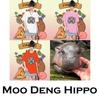 Футболка Moo Deng Tiny Baby Hippo Star Thailand Cute Pygmy Hippo Unisex для мужчин и женщин с принтом и круглым вырезом