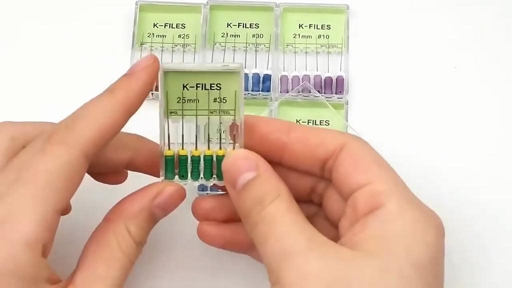 3boxes,6Pcs/Box Dental K Files 21mm/25mm Hand Use Files Stainless Steel Root Canal Files Dentistry Endodontic Instruments