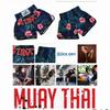 Муай-тай Кикбоксинг Бокс ММА UFC Розовый Цветок Повседневные Шорты Спортзал Спорт Унисекс Мужчины Женщины Тренировка Быстросохнущие Принт Эластичная Высокая Посадка Тренировка
