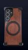 Luxury Wood Magnetic Phone Case for Samsung Galaxy S24 Ultra Magsafe 360° Kickstand Frameless Bumper Drop-Proof Phone Back Cover
