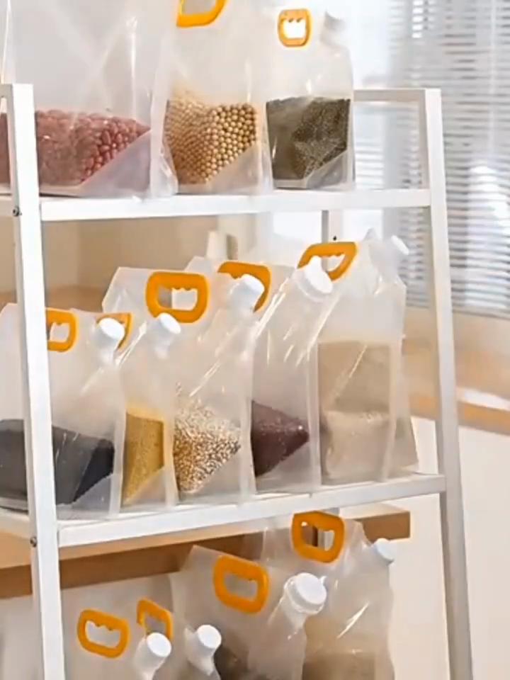 5 шт. многоразовых пакетов для хранения с ручкой и насадкой, дополнительный упаковочный пакет, пакет для сохранения свежести, герметичный пакет для заморозки с защитой от запаха