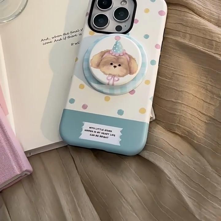 Мультяшный щенок магнитный держатель чехол для телефона для телефонов Apple