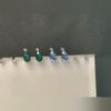 12*8 Mm Sky Blue Topaz Green Emerald 925 Silver Hypoallergenic Water Drop Earrings