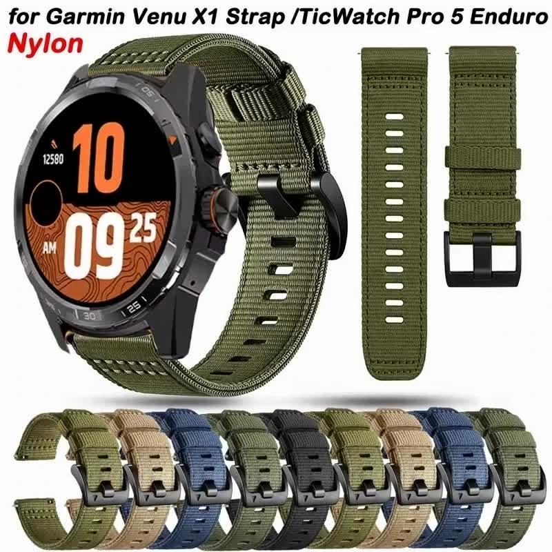 Нейлоновый ремешок для часов TicWatch Pro 5 Enduro Atlas Ремешок для Zeblaze Ares 3 Для COROS NOMAD Для Garmin Venu X1 Ремешки Браслет