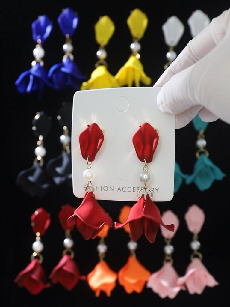 Pinkdudu Осень/зима новые висячие серьги с лепестками и листьями, модные серьги-подвески с покрытием из сплава для женщин, ювелирные аксессуары, PD471