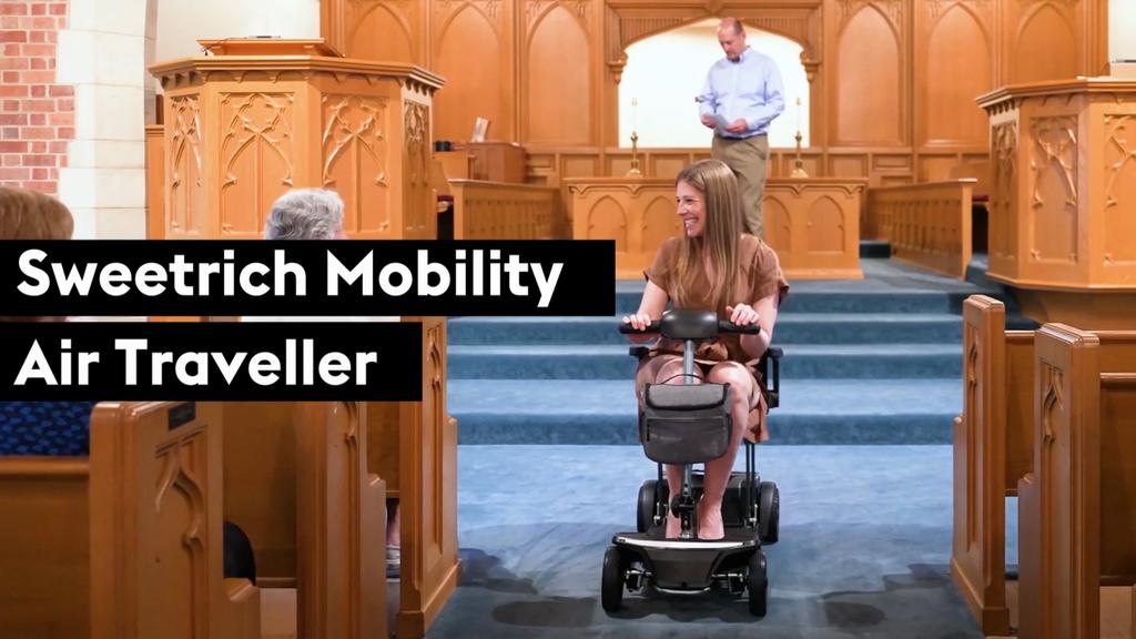 Sweetrich Air Traveller 12Ah battery,electric mobility scooter for seniors that can be taken on airplanes,180W motor,maximum range of 13-15km.
