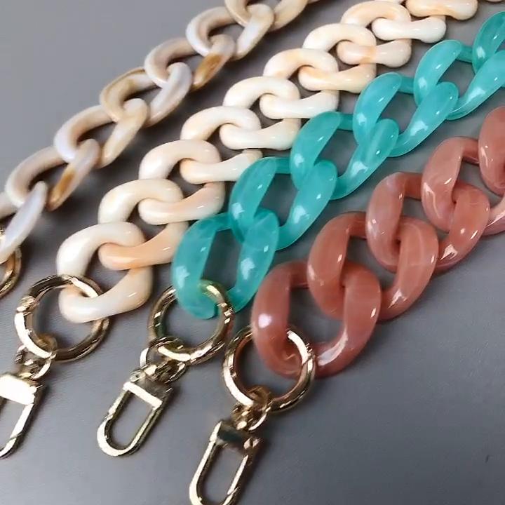 Новая модная женская сумка, аксессуар, цепочка, зеленая, бежевая, красная, цепочка из акриловой смолы, роскошный ремешок для женщин, милая цепочка-клатч