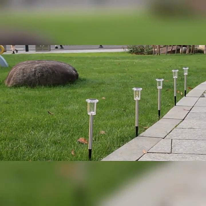12 шт. солнечных уличных фонарей, водонепроницаемые солнечные фонари из нержавеющей стали для дорожек в саду, дворе, дорожках, подъездных путях, газонах, декора