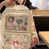 Прозрачный рюкзак в стиле аниме с подвеской и значком для студентов и повседневного использования