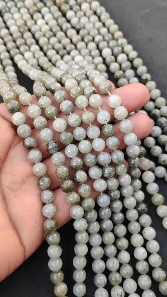 Natural Labradorite Round Beads, Healing Gemstone Loose Beads, Jewelry Making for Bracelet Necklace, 6mm 8mm 10mm, 14-15 Inch Strand.