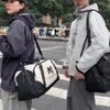 Colorblock Fitness Bag Large Capacity Printed Lightweight Dry and Wet Separate Luggage Bag with Shoes Warehouse Shoulder Crossbody Travel Bag