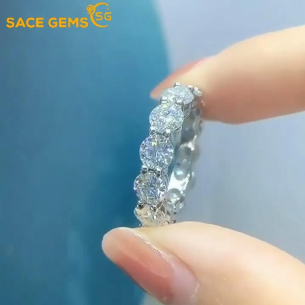 Sace Gems Сертифицированное GRA кольцо с муассанитом 7 карат VVS1 Lab Diamond Solitaire Кольцо для женщин Обручальное кольцо с обещанием ювелирных изделий