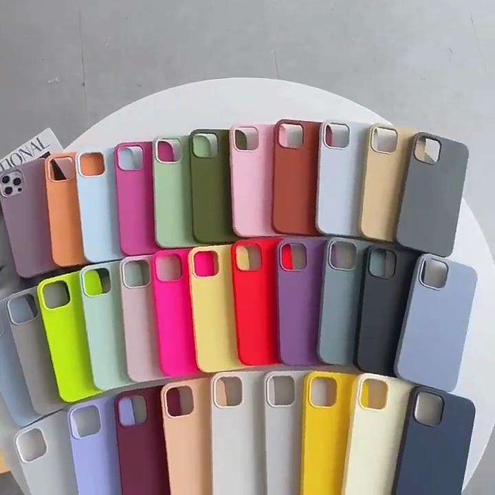 Жидкосиликоновый чехол для iPhone с плюшевой кожей для устройств Apple