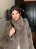 Осень и Зима Новая Модная Молодежная Маленькая Ароматная Темпераментная Теплая Утолщенная Шуба из Искусственного Лисьего Меха