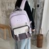 Large Capacity Schoolbag Color Block Women Backpack Junior High School Student Backpack