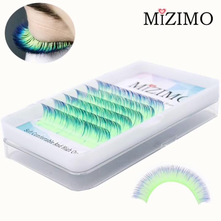 12 Rows Of Color Single Grafted False Eyelashes,Rainbow  Eye Makeup Tools, Natural Extension, Dramatic Makeup Eyelashes.