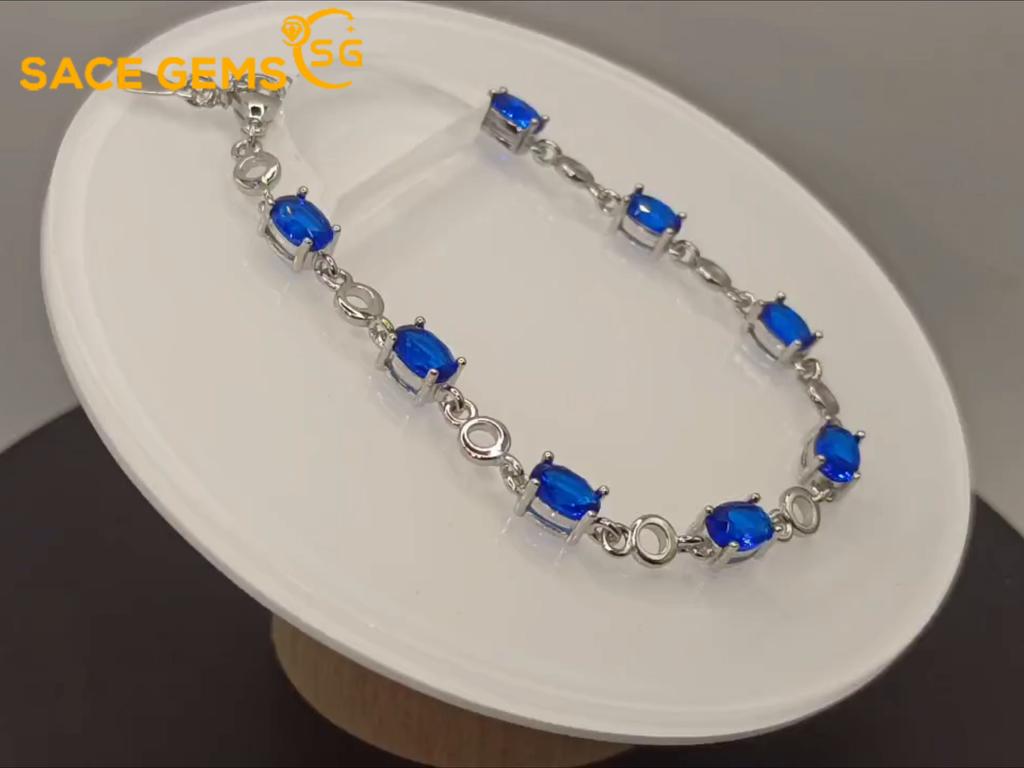 Sace Gems Цирконовый браслет, ювелирные изделия, геометрические бусины, браслеты-цепочки, модный тонкий свадебный подарок для подруги, женщины