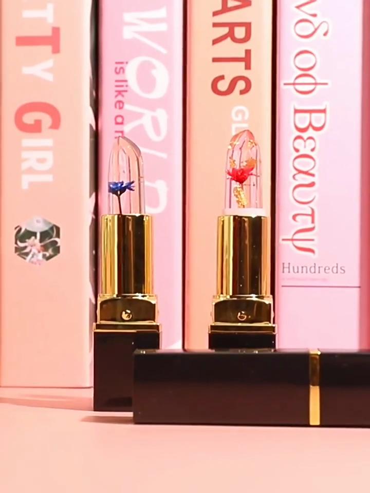 Waterproof Lipgloss Flower Lipstick Temperature Change Color Jelly Lipstick Moisturizer