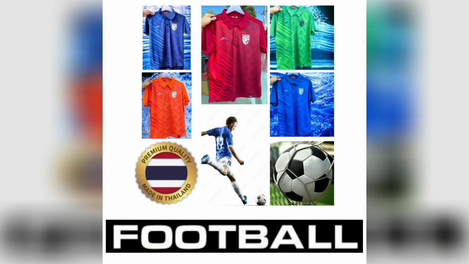 THAILAND National Football Soccer Training JERSEY Casual CHEER Print Quick Dry Shirt Polo Polyester Short Sleeve Uniform Elephant Logo Sport Outdoor
