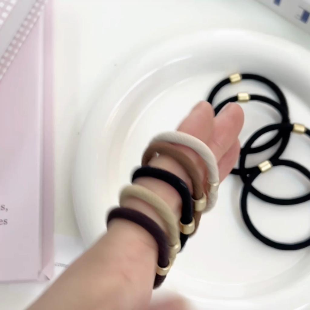 5Pcs High Elasticity Maillard Headband Hair Ring Head Rope Headwear For Girl Sweet Rubber Band Hair Accessories