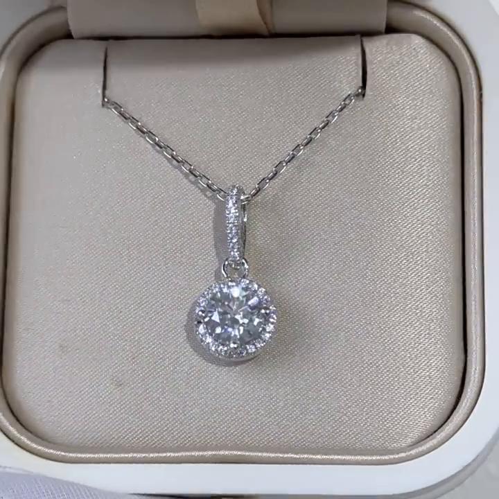 Vinregem Классический 100% серебро 925 пробы VVS1 3EX D Цвет 1CT 6,5 мм круглой огранки настоящий муассанит с бриллиантом и драгоценным камнем кулон ожерелье ювелирные изделия GRA