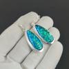 Blue Triplet Fire Opal Gemstone 925 Sterling Silver Earring, Handmade Boho Silver Jewelry Dangle Earrings, Valantine Day Gift