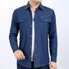 Cozy Up New Men's Denim Shirt Spring Summer Jean Shirts Male Handsome Business Shirt Casual Oversize Tops