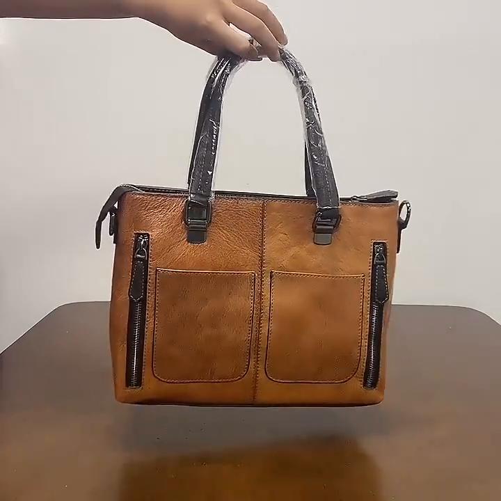 Johnature Retro Woman's Handbag Hand Painted Genuine Leather Women Shoulder Bags Leisure Floral Cowhide Messenger Bag