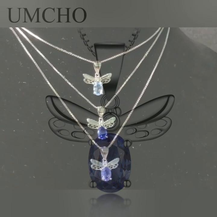 Подвеска танзанит овальная стрекоза 45 см 925 стерлингового серебра белый циркон модные ювелирные изделия ожерелья