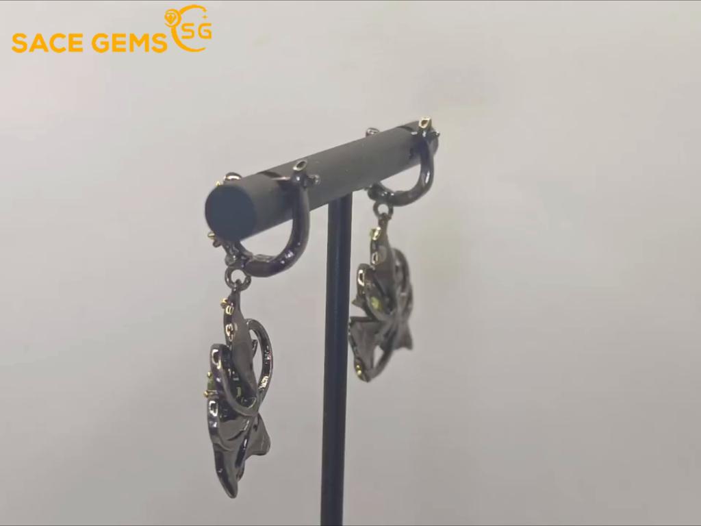 Sace Gems Винтажные элегантные цветные цветочные циркониевые двухцветные висячие серьги для женщин, подарки на годовщину свадьбы