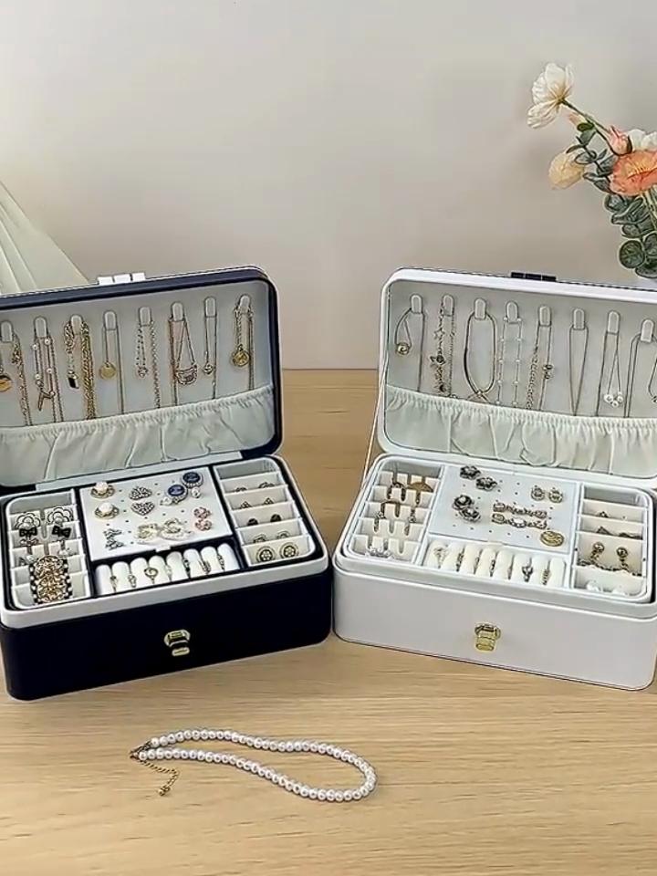 CADUKE Jewelry Storage Box for Necklaces, Earrings, Rings, Jewelry Organizer, White