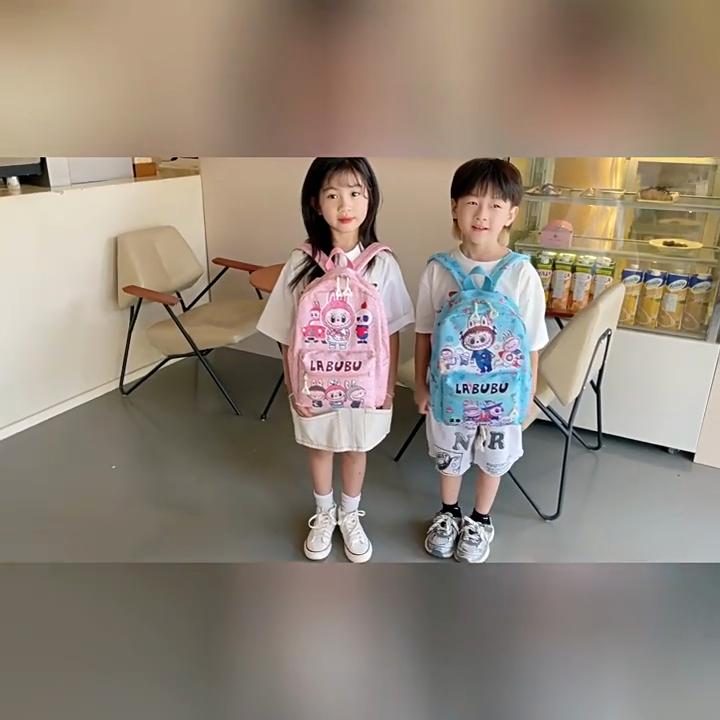 Labubu Pattern Cartoon Backpack Large Capacity Shoulders Bag Gifts Children