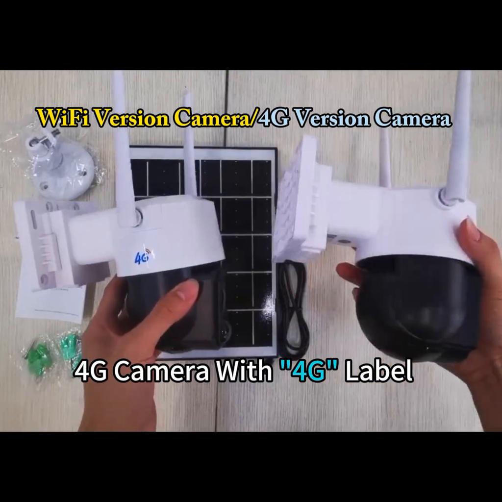4G Sim Солнечная камера Wi-Fi Открытый источник питания Camara PIR Обнаружение гуманоидов CCTV Защита безопасности Встроенный аккумулятор с солнечной панелью