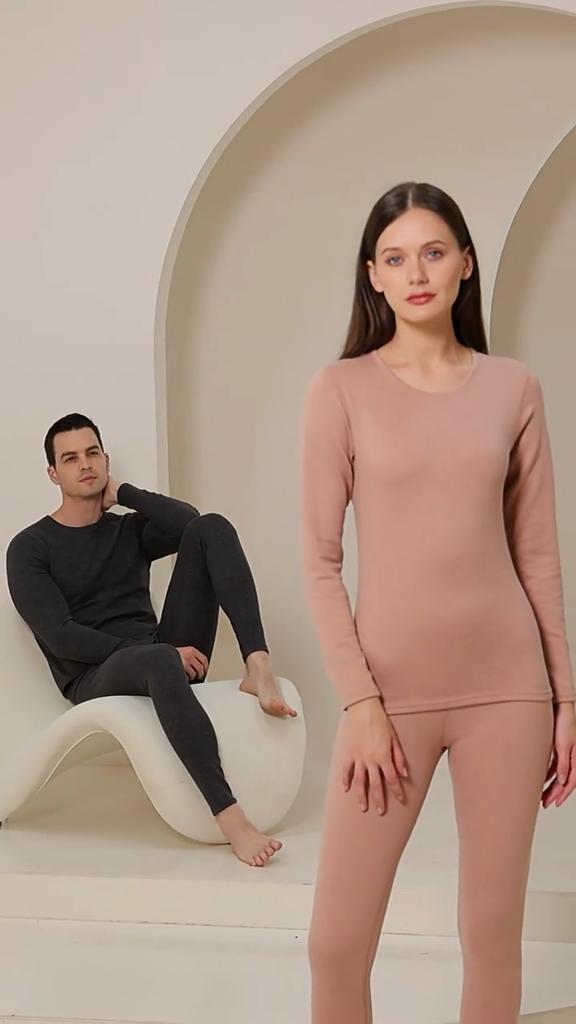 Tights Men's Women's Winter Clothes Cashmere Thermals Sets Long Sleeve T-Shirts Pants Thermal Suit Outfit Undershirts High Elasticity Men