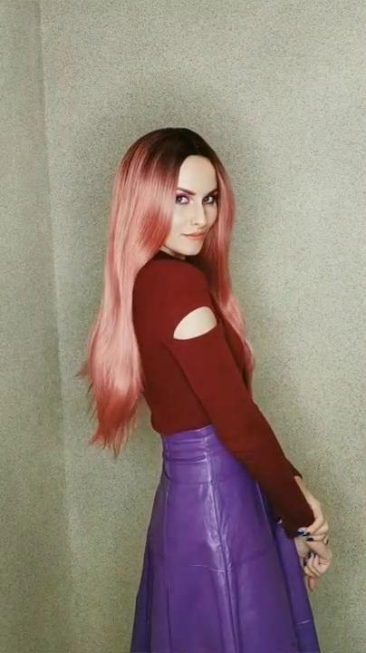 MISS WIG Женская мода длинный прямой парик Ombre черного и розового цвета из синтетического волокна для женщин