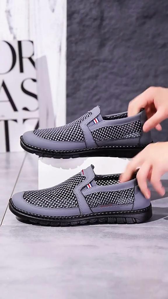 Men's Summer Mesh Shoes, Polyurethane Lightweight Oversized Cloth Shoes