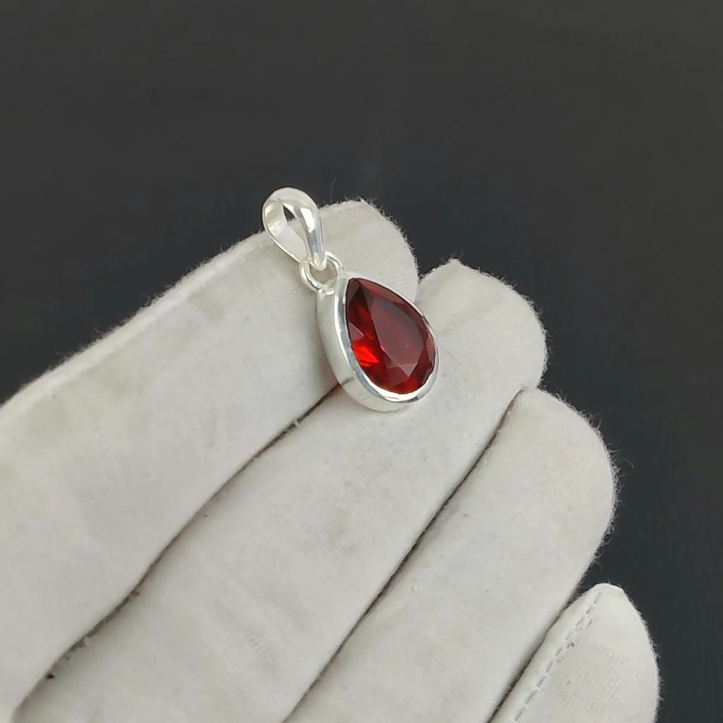 Серебряный кулон с натуральным перламутром и драгоценными камнями из стерлингового серебра 925 пробы — дизайн груши ручной работы, повседневная одежда, минималистичный подарок для жены