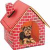 Waterproof Pet House for Dogs and Cats, Red Portable Brick Dog House Foldable and Removable Washable Pet Bed for Puppies All-Year Use