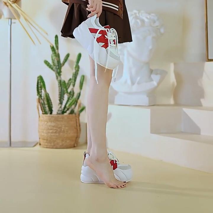 Женская повседневная обувь на плоской подошве и платформе, туфли на платформе 8 см, кроссовки на толстой подошве, женская обувь на шнуровке, весенняя модная повседневная обувь