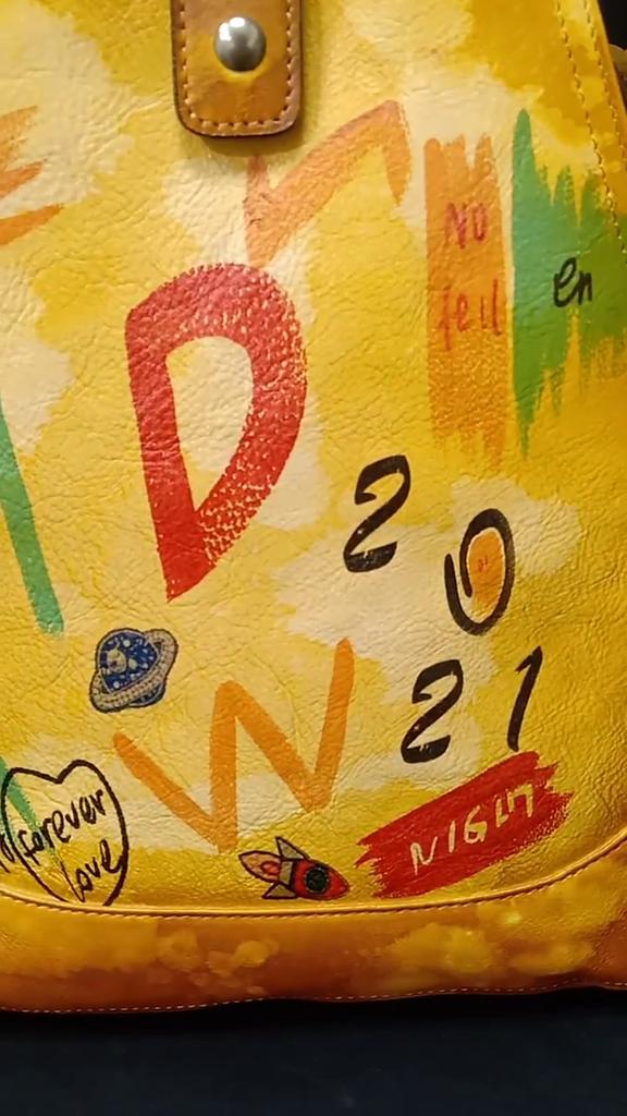 Johnature Retro Genuine Leather Women Bag Hand Painted Backpack First Layer Cowhide Casual Travel Bags