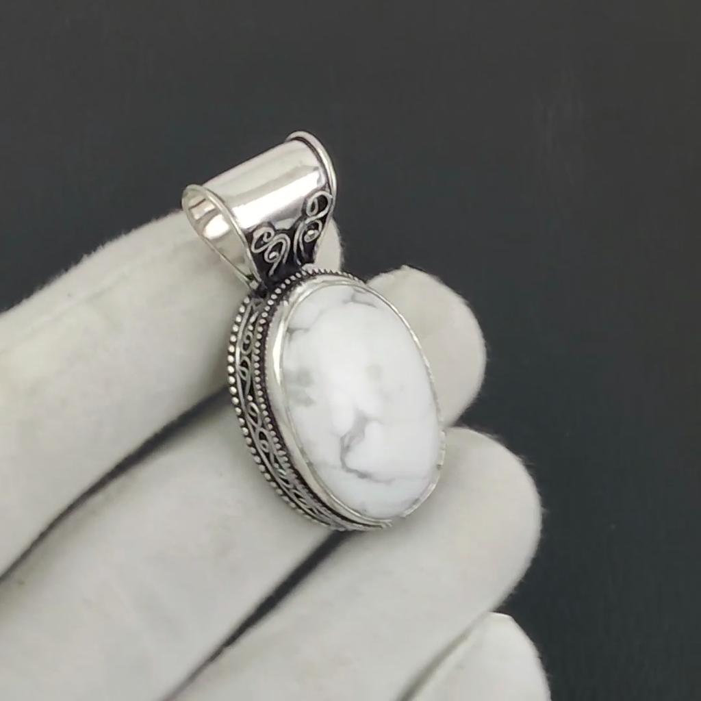 Серебряный кулон с натуральным драгоценным камнем Хаулит из стерлингового серебра 925 пробы — овальный дизайн ручной работы, повседневное украшение, подарок на помолвку