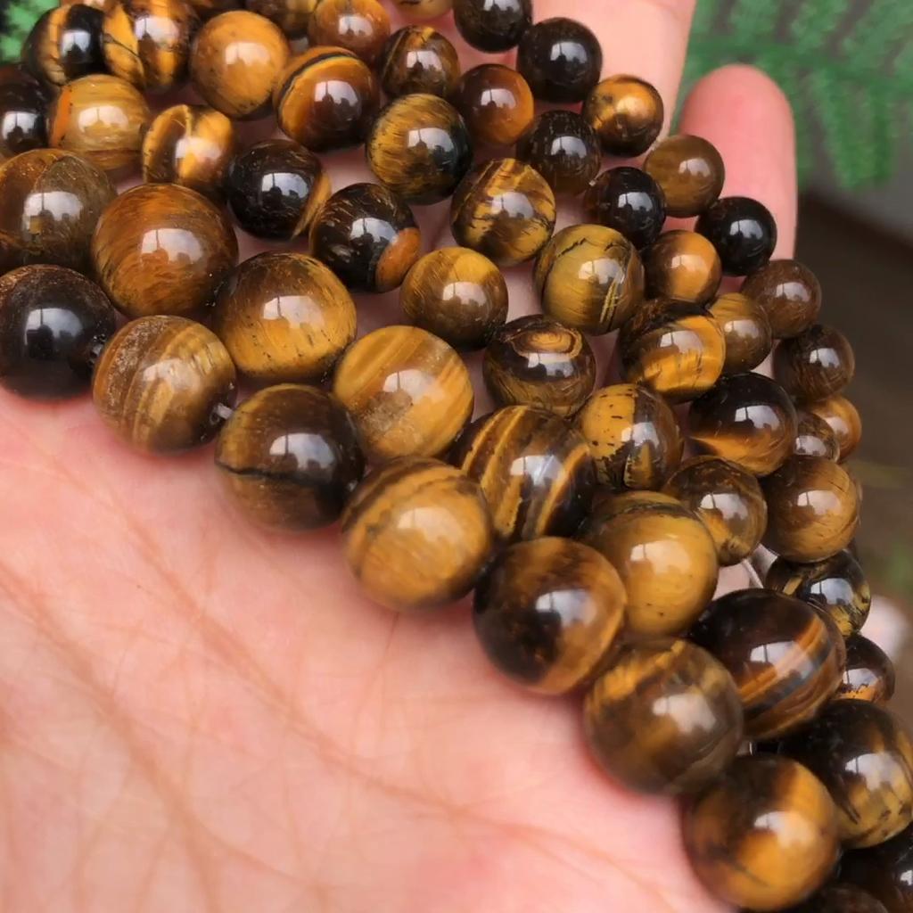 Бусины жёлтый тигровый глаз 38 см для изготовления ювелирных изделий