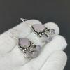 Серьги из розового кварца, серьги с драгоценными камнями, старинные серебряные серьги с драгоценными камнями из розового кварца, ювелирные изделия из цельного серебра 925 пробы, серьги с драгоценными камнями для нее