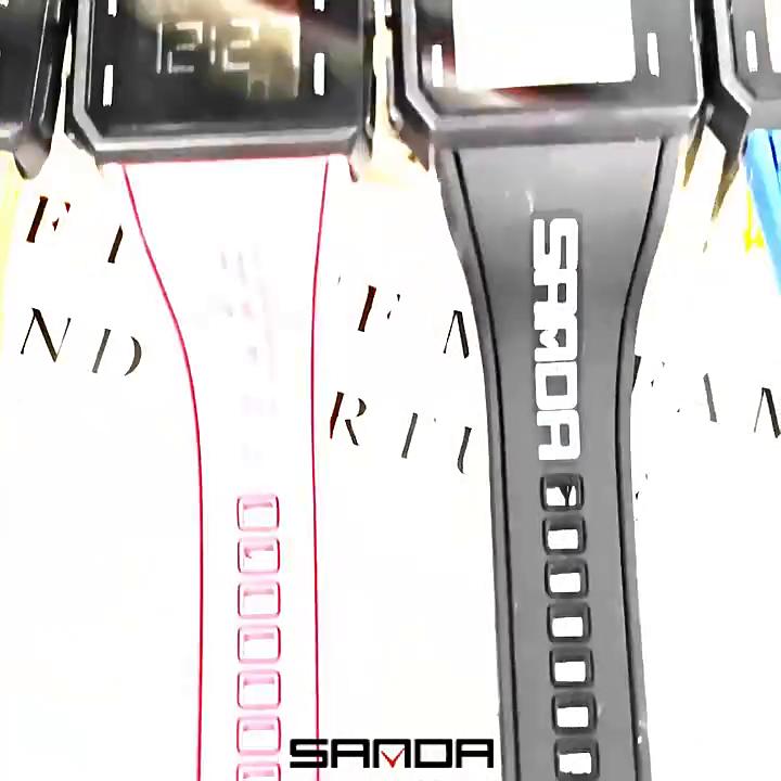 SANDA New Single -display Outdoor Night Light Electronics Multi -function Men's and Women's Watches Creative Personality Personality