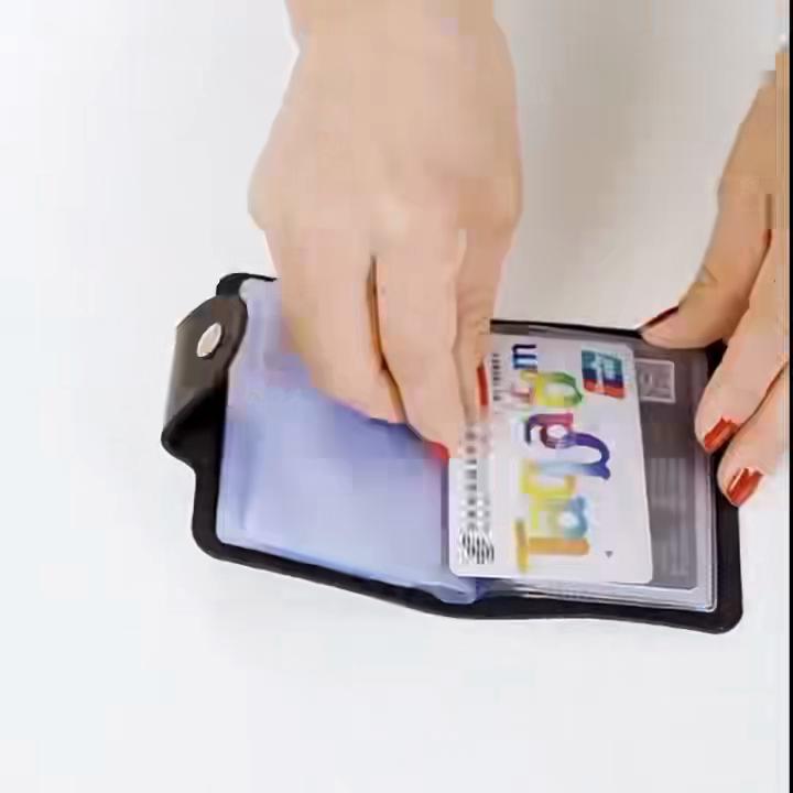 Fashion Faux Leather Credit Card Holder 24 Bits Card Case Business Card Holder Wallet