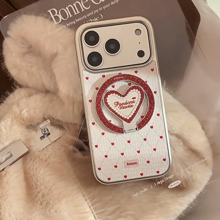 Чехол-подставка в форме сердца для iPhone 16, iPhone 17, iPhone 17 Pro Max